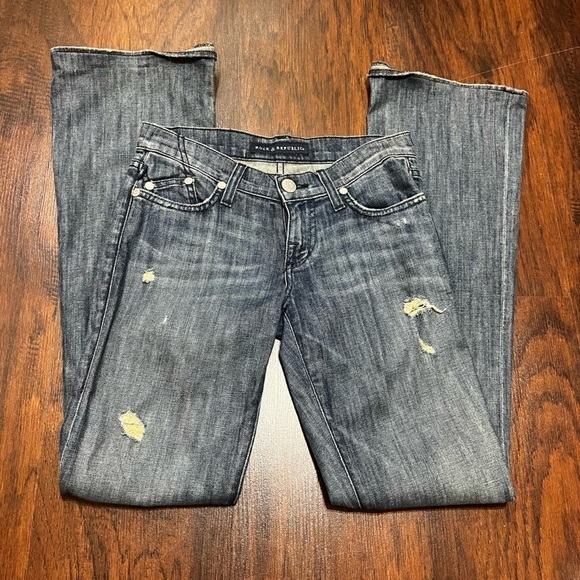 ROCK & REPUBLIC JEANS “KASSANDRA” boot cut denims. Dirty wash *altered length 25 - Picture 10 of 15